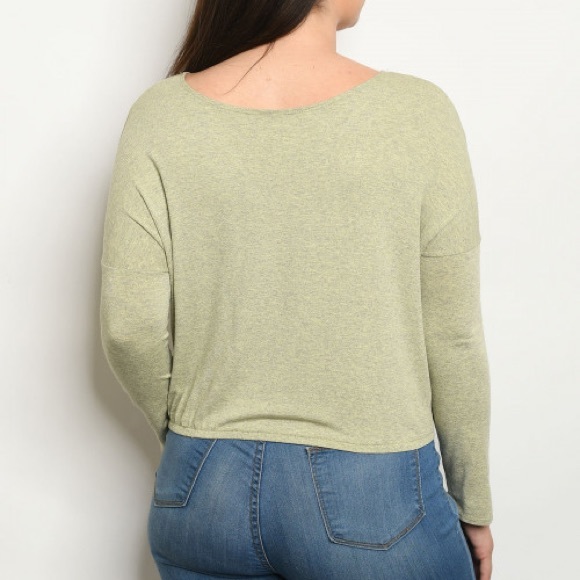 Plus Size Sage Surplice Top Sz 1X-3X - Picture 2 of 2